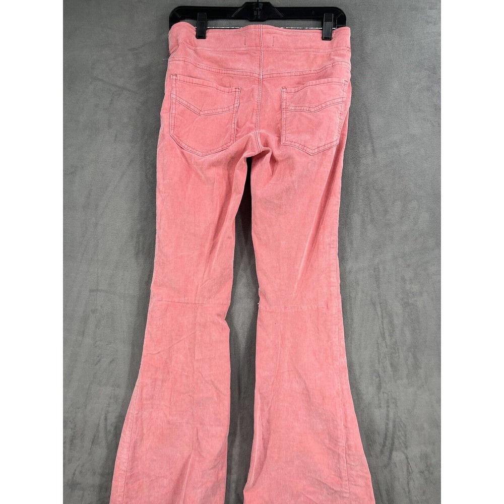 New Free People Penny Pull On Mid Rise Corduroy Flare Pants Pink Size 25 - Picture 5 of 8